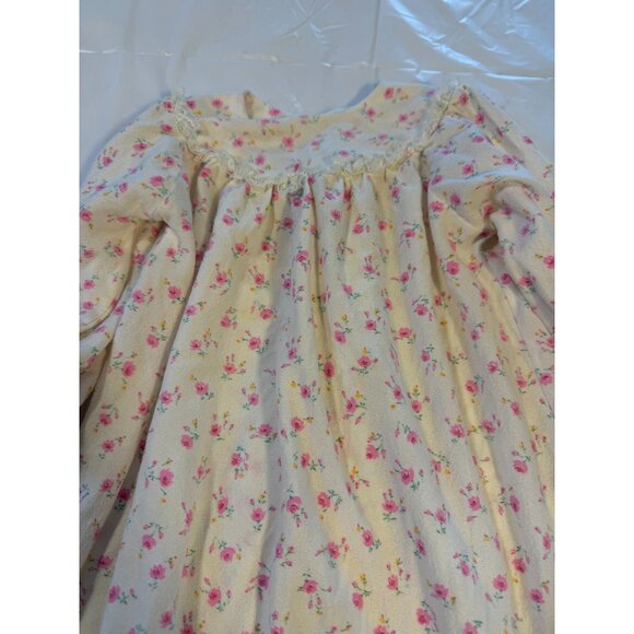 Vintage Girls White Pink Floral Nightgown Gown Infant Size 12M Lace Victorian - Picture 2 of 4